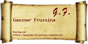 Gaszner Fruzsina névjegykártya